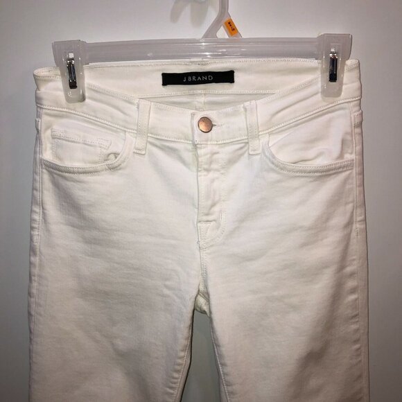 J Brand Mid Rise Rail Denim White Skinny Jeans In Blanc Size 25 Style 8112C028 - Picture 5 of 10